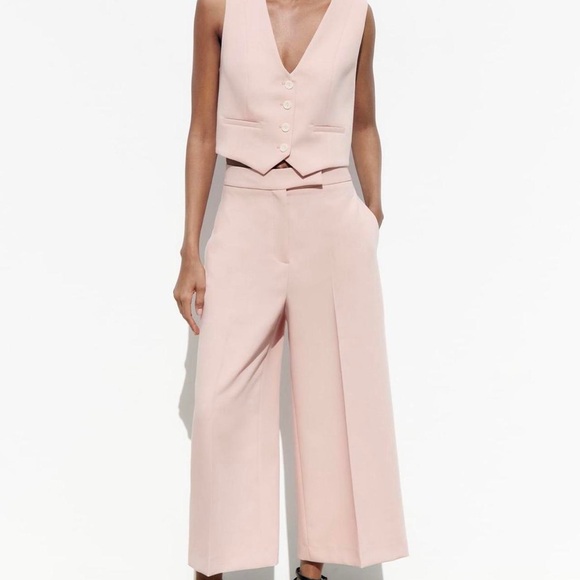 ZARA Wide Leg Crop Pants - Picture 3 of 7